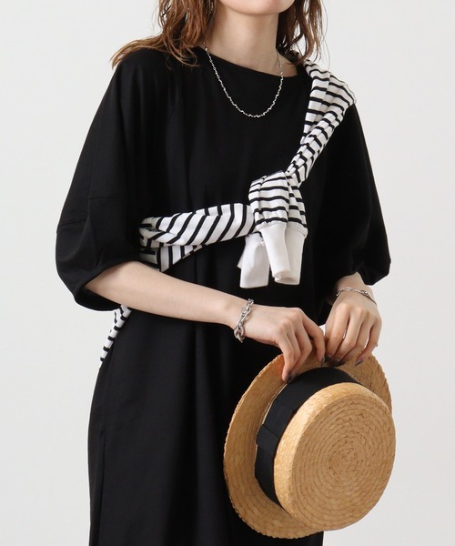 hunch（ハンチ）の「hunch コクーンスリーブワンピース（ワンピース・レディース・ブラック/チャコール/グリーン・FREE）」の2枚目の写真