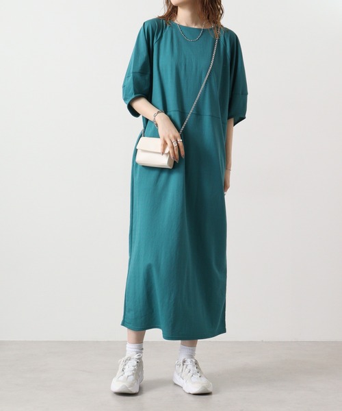 hunch（ハンチ）の「hunch コクーンスリーブワンピース（ワンピース・レディース・ブラック/チャコール/グリーン・FREE）」の12枚目の写真