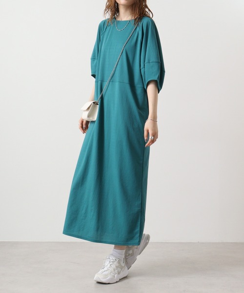 hunch（ハンチ）の「hunch コクーンスリーブワンピース（ワンピース・レディース・ブラック/チャコール/グリーン・FREE）」の13枚目の写真