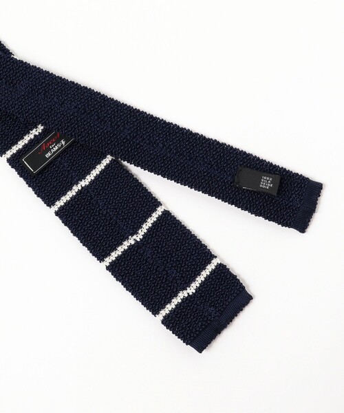 ascot（アスコット）の「ASCOT / ボーダー ニット タイ（ネクタイ・メンズ・ネイビー/インディゴブルー・ONE SIZE）」の3枚目の写真