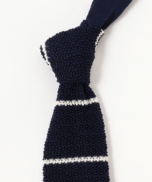 ascot（アスコット）の「ASCOT / ボーダー ニット タイ（ネクタイ・メンズ・ネイビー/インディゴブルー・ONE SIZE）」の5枚目の写真
