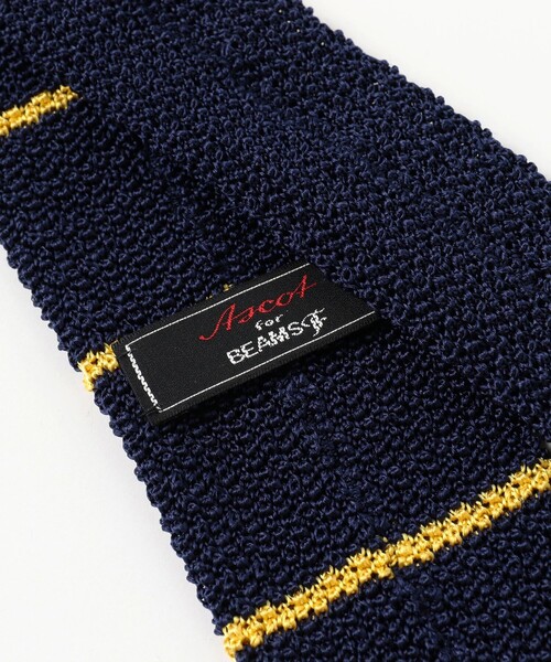 ascot（アスコット）の「ASCOT / ボーダー ニット タイ（ネクタイ・メンズ・ネイビー/インディゴブルー・ONE SIZE）」の7枚目の写真
