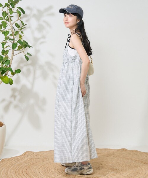 カラーチェックキャミソールワンピース