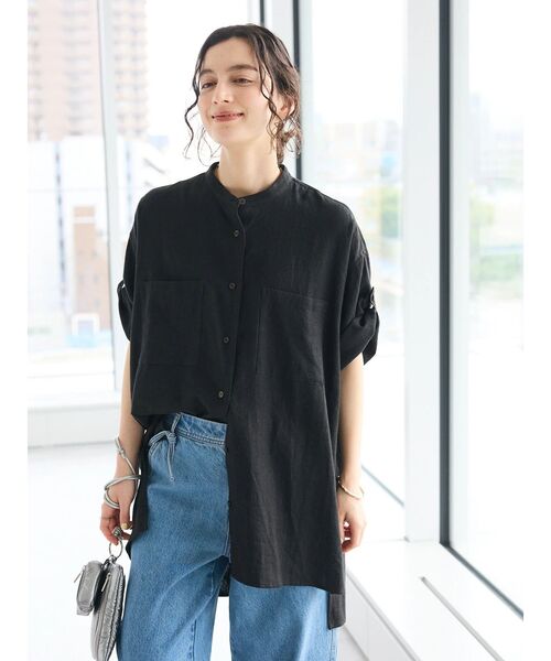 CRAFT STANDARD BOUTIQUE(クラフトスタンダードブティック)の「【キナリノ別注】リネンレーヨンWポケットシャツ(シャツ/ブラウス・レディース・アイボリー/ブラック/チャコールグレー/ネイビー・FREE)」の16枚目の写真