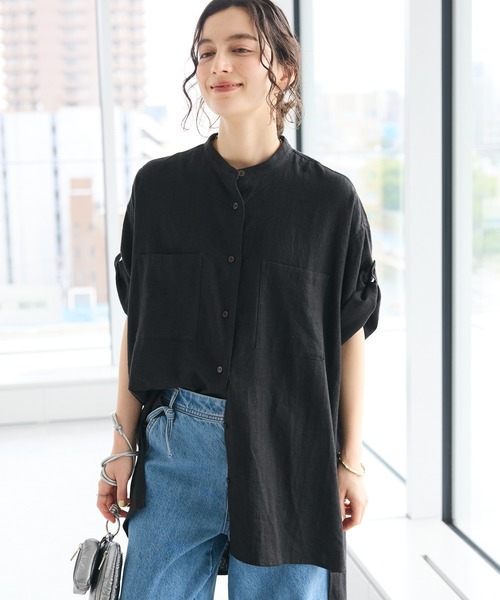 CRAFT STANDARD BOUTIQUE(クラフトスタンダードブティック)の「【キナリノ別注】リネンレーヨンWポケットシャツ(シャツ/ブラウス・レディース・アイボリー/ブラック/チャコールグレー/ネイビー・FREE)」の2枚目の写真