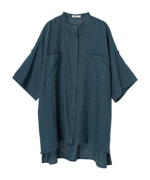 CRAFT STANDARD BOUTIQUE(クラフトスタンダードブティック)の「【キナリノ別注】リネンレーヨンWポケットシャツ(シャツ/ブラウス・レディース・アイボリー/ブラック/チャコールグレー/ネイビー・FREE)」の6枚目の写真