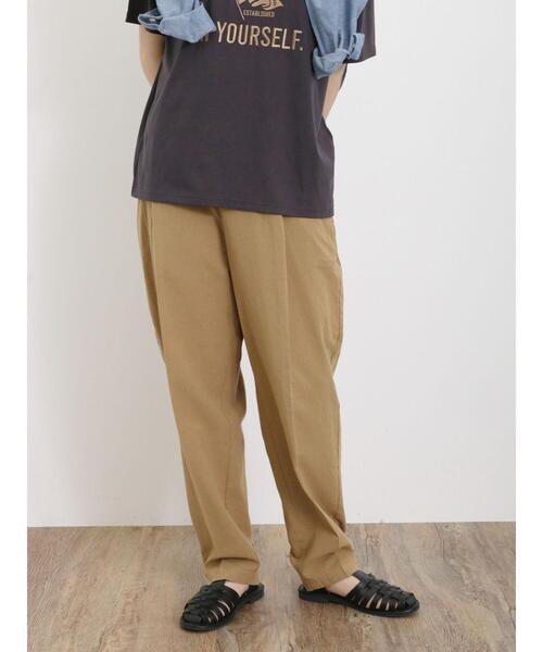 Samansa Mos2（サマンサ モスモス）の「【Lサイズ WEB限定】【接触冷感・抗菌防臭】センタープレステーパードパンツ（その他パンツ・レディース・チャコールグレー/ベージュ/グレー/グリーン・M/L）」の3枚目の写真