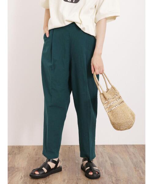 Samansa Mos2（サマンサ モスモス）の「【Lサイズ WEB限定】【接触冷感・抗菌防臭】センタープレステーパードパンツ（その他パンツ・レディース・チャコールグレー/ベージュ/グレー/グリーン・M/L）」の9枚目の写真