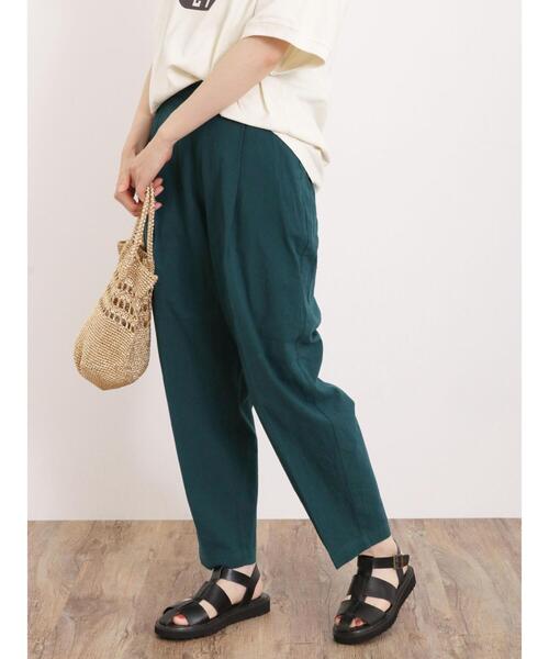 Samansa Mos2（サマンサ モスモス）の「【Lサイズ WEB限定】【接触冷感・抗菌防臭】センタープレステーパードパンツ（その他パンツ・レディース・チャコールグレー/ベージュ/グレー/グリーン・M/L）」の11枚目の写真