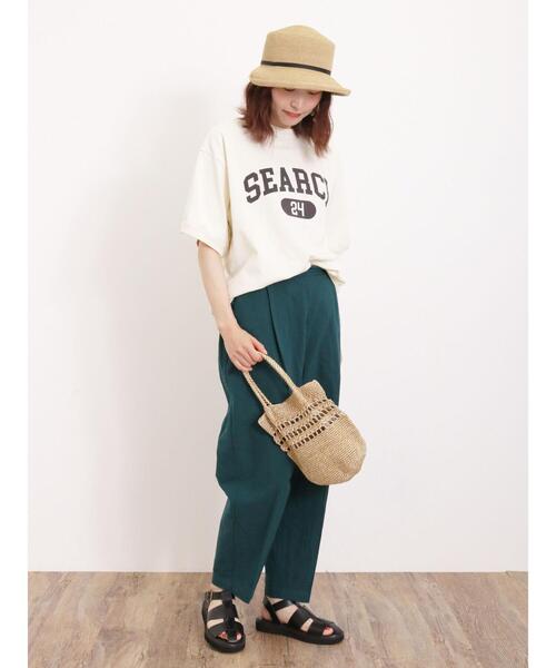 Samansa Mos2（サマンサ モスモス）の「【Lサイズ WEB限定】【接触冷感・抗菌防臭】センタープレステーパードパンツ（その他パンツ・レディース・チャコールグレー/ベージュ/グレー/グリーン・M/L）」の16枚目の写真