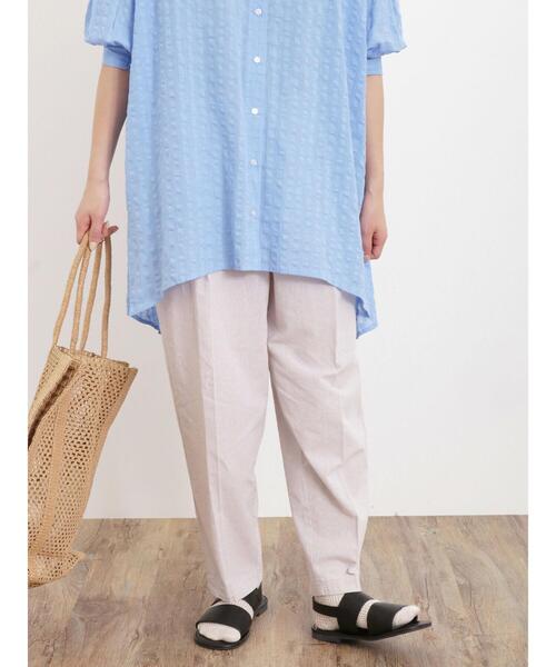 Samansa Mos2（サマンサ モスモス）の「【Lサイズ WEB限定】【接触冷感・抗菌防臭】センタープレステーパードパンツ（その他パンツ・レディース・チャコールグレー/ベージュ/グレー/グリーン・M/L）」の17枚目の写真