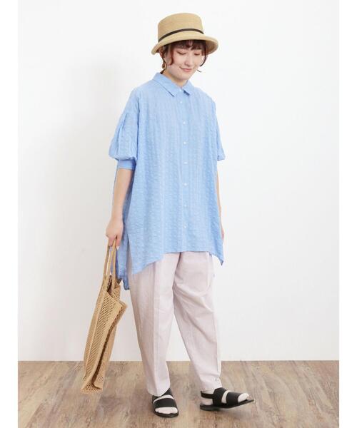 Samansa Mos2（サマンサ モスモス）の「【Lサイズ WEB限定】【接触冷感・抗菌防臭】センタープレステーパードパンツ（その他パンツ・レディース・チャコールグレー/ベージュ/グレー/グリーン・M/L）」の19枚目の写真