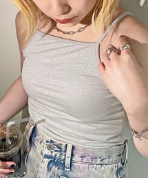 カップ付きラメキャミソール