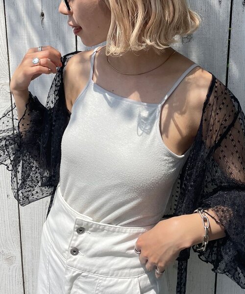 CIAOPANIC（チャオパニック）の「カップ付きラメキャミソール（キャミソール・レディース・ホワイト/ブラック/オレンジ・ONE SIZE）」の6枚目の写真