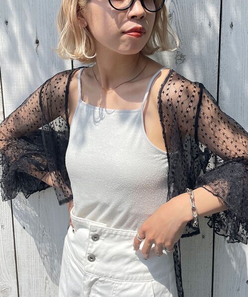 CIAOPANIC（チャオパニック）の「カップ付きラメキャミソール（キャミソール・レディース・ホワイト/ブラック/オレンジ・ONE SIZE）」の7枚目の写真