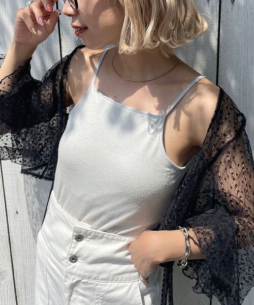 CIAOPANIC（チャオパニック）の「カップ付きラメキャミソール（キャミソール・レディース・ホワイト/ブラック/オレンジ・ONE SIZE）」の8枚目の写真