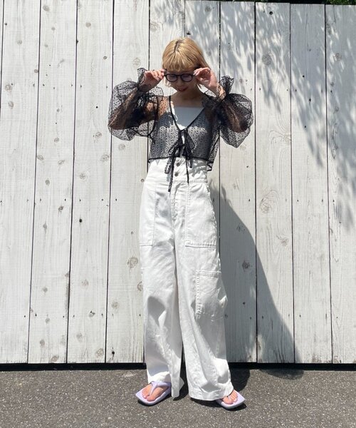 CIAOPANIC（チャオパニック）の「カップ付きラメキャミソール（キャミソール・レディース・ホワイト/ブラック/オレンジ・ONE SIZE）」の9枚目の写真