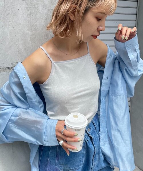 CIAOPANIC（チャオパニック）の「カップ付きラメキャミソール（キャミソール・レディース・ホワイト/ブラック/オレンジ・ONE SIZE）」の15枚目の写真