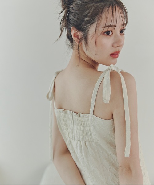 PROPORTION BODY DRESSING（プロポーションボディドレッシング）の「リボンキャミワンピース / 1214140516（ワンピース・レディース・オフホワイト/ブラック・SMALL/MEDIUM）」の4枚目の写真