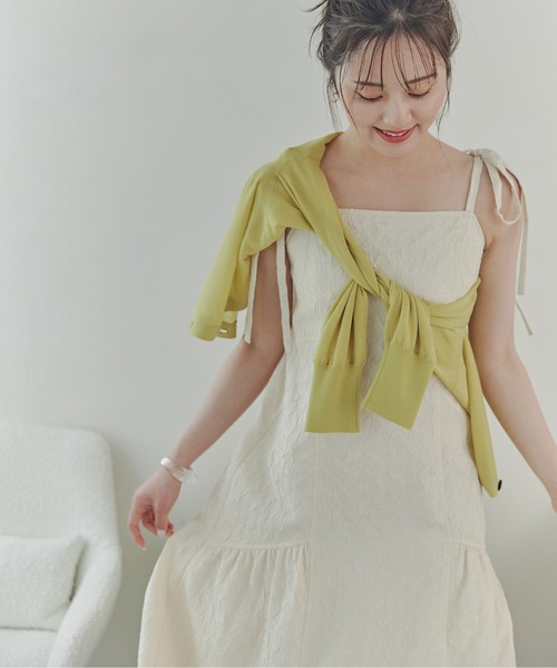 PROPORTION BODY DRESSING（プロポーションボディドレッシング）の「リボンキャミワンピース / 1214140516（ワンピース・レディース・オフホワイト/ブラック・SMALL/MEDIUM）」の7枚目の写真