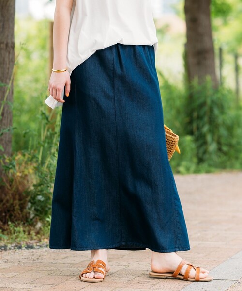 FREAK'S STORE（フリークスストア）の「リネンレーヨンイージースカート（スカート・レディース・ブラック/ピンク/ネイビー・ﾌﾘ-）」の3枚目の写真