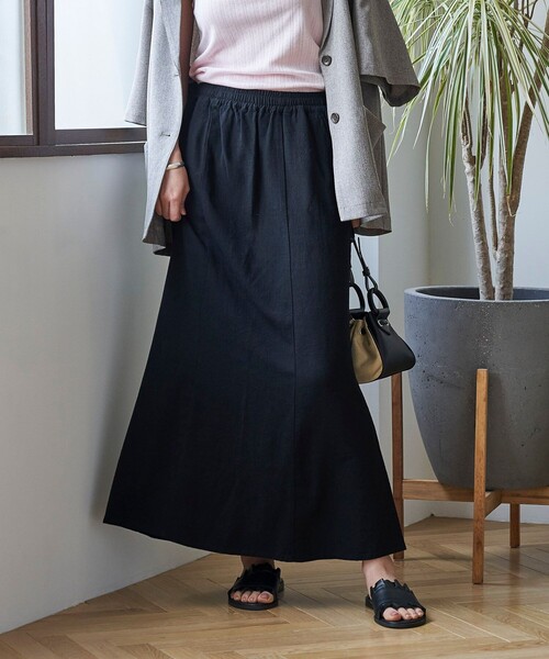 FREAK'S STORE（フリークスストア）の「リネンレーヨンイージースカート（スカート・レディース・ブラック/ピンク/ネイビー・ﾌﾘ-）」の4枚目の写真