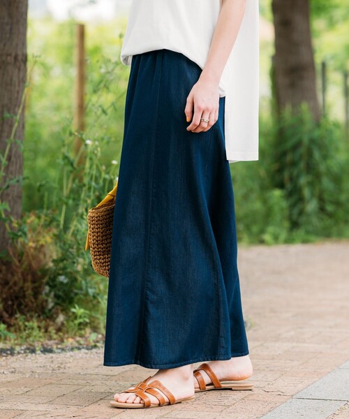 FREAK'S STORE（フリークスストア）の「リネンレーヨンイージースカート（スカート・レディース・ブラック/ピンク/ネイビー・ﾌﾘ-）」の14枚目の写真