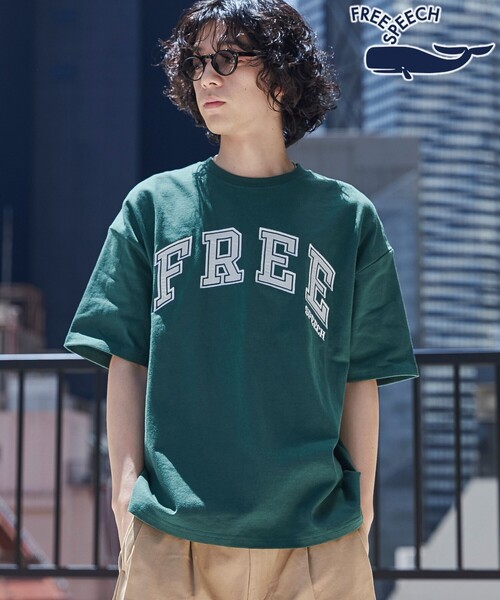 coen(コーエン)の「FreeSpeech(フリースピーチ)別注ロゴTシャツ(Tシャツ/カットソー・メンズ・ホワイト/ネイビー/ダークグリーン・M/L/XL)」の3枚目の写真