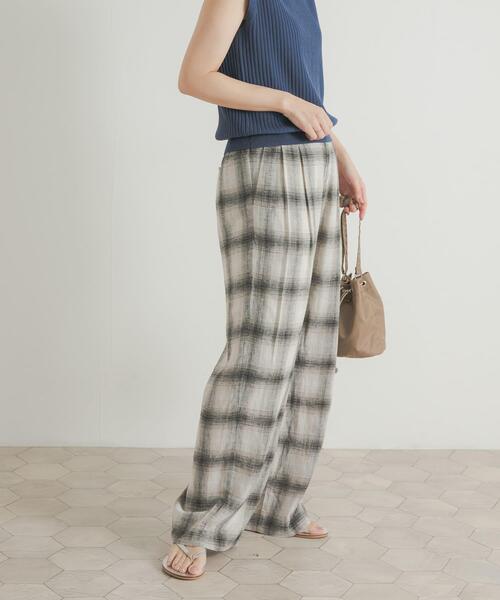 URBAN RESEARCH DOORS（アーバンリサーチドアーズ）の「『一部WEB限定カラー』オンブレーチェックパンツ（その他パンツ・レディース・グリーン系その他/ベージュ系その他/ブラック系その他・SMALL/MEDIUM）」の17枚目の写真