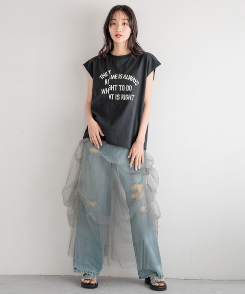 LOWRYS FARM（ローリーズファーム）の「タックチュールスカート  128229（スカート・レディース・ブラック/チャコールグレー/ブラウン・FREE）」の12枚目の写真