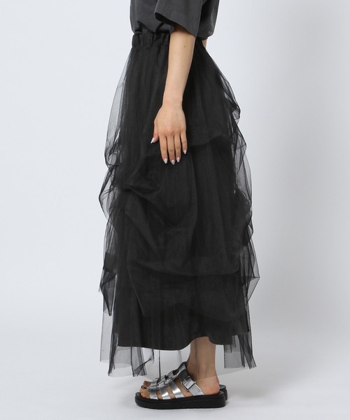 LOWRYS FARM（ローリーズファーム）の「タックチュールスカート  128229（スカート・レディース・ブラック/チャコールグレー/ブラウン・FREE）」の21枚目の写真