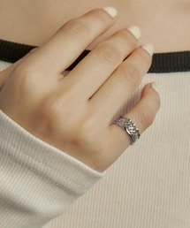 3PCS ツイスト ライン セット ピンキー リング