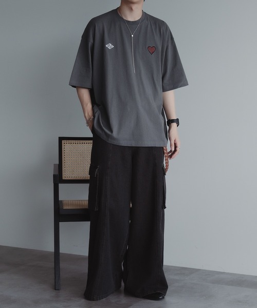 epnok(エプノック)の「W刺繍ロゴTee(Tシャツ/カットソー・メンズ・グレー/オフホワイト/ネイビー・LARGE/MEDIUM/SMALL)」の9枚目の写真