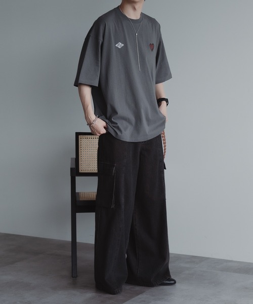 epnok(エプノック)の「W刺繍ロゴTee(Tシャツ/カットソー・メンズ・グレー/オフホワイト/ネイビー・LARGE/MEDIUM/SMALL)」の12枚目の写真