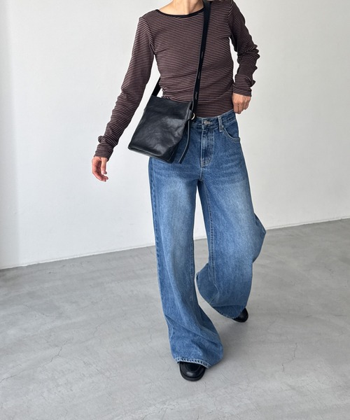 CANAL JEAN（キャナルジーン）の「El mar　レザーミニバケツショルダーバッグ（ショルダーバッグ・レディース・ベージュ/ブラック・ONE SIZE）」の4枚目の写真