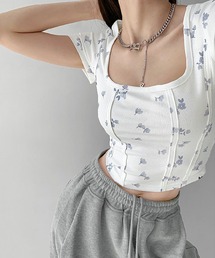 lilful（リルフル）の「スタイル盛れ スクエアネック シンプルカラーピチT（Tシャツ/カットソー・レディース）」
