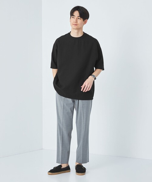 green label relaxing（グリーンレーベルリラクシング）の「DotAir ヘムコード クルーネック Tシャツ -防シワ・通気性-（Tシャツ/カットソー・メンズ・ターコイズブルー/ブラック/グレー・S/M/L/XL）」の6枚目の写真