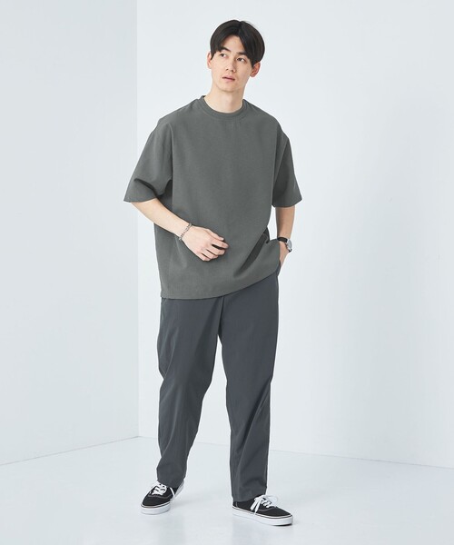 green label relaxing（グリーンレーベルリラクシング）の「DotAir ヘムコード クルーネック Tシャツ -防シワ・通気性-（Tシャツ/カットソー・メンズ・ターコイズブルー/ブラック/グレー・S/M/L/XL）」の8枚目の写真