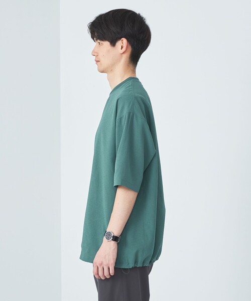 green label relaxing（グリーンレーベルリラクシング）の「DotAir ヘムコード クルーネック Tシャツ -防シワ・通気性-（Tシャツ/カットソー・メンズ・ターコイズブルー/ブラック/グレー・S/M/L/XL）」の10枚目の写真
