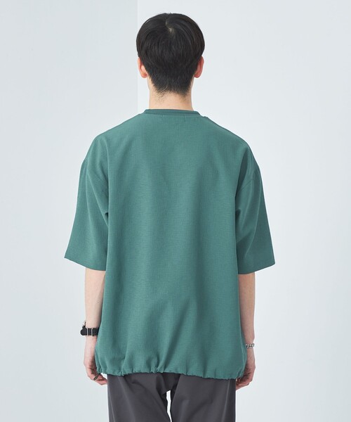 green label relaxing（グリーンレーベルリラクシング）の「DotAir ヘムコード クルーネック Tシャツ -防シワ・通気性-（Tシャツ/カットソー・メンズ・ターコイズブルー/ブラック/グレー・S/M/L/XL）」の11枚目の写真