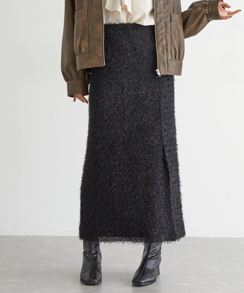 VIS（ビス）の「【洗える】フェザーチュールスカート（スカート・レディース・ブラック/ホワイト・FREE）」の2枚目の写真