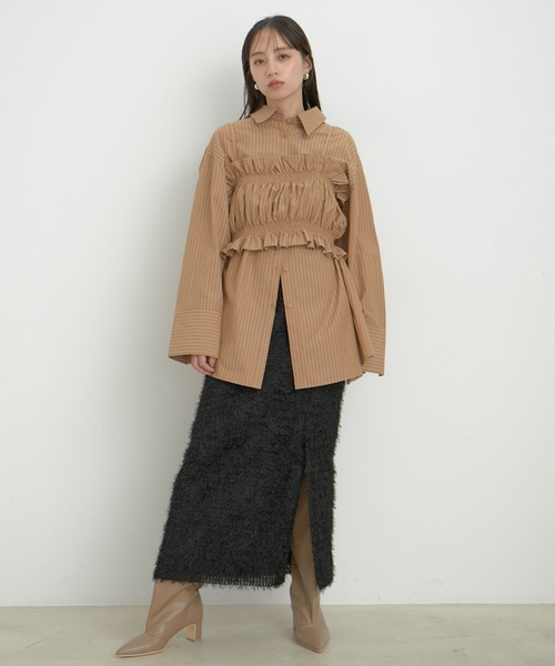 VIS（ビス）の「【洗える】フェザーチュールスカート（スカート・レディース・ブラック/ホワイト・FREE）」の11枚目の写真