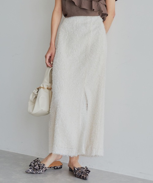 VIS（ビス）の「【洗える】フェザーチュールスカート（スカート・レディース・ブラック/ホワイト・FREE）」の4枚目の写真