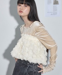 THE YOn | フラワーモチーフチュールキャミビスチェ(ベスト)