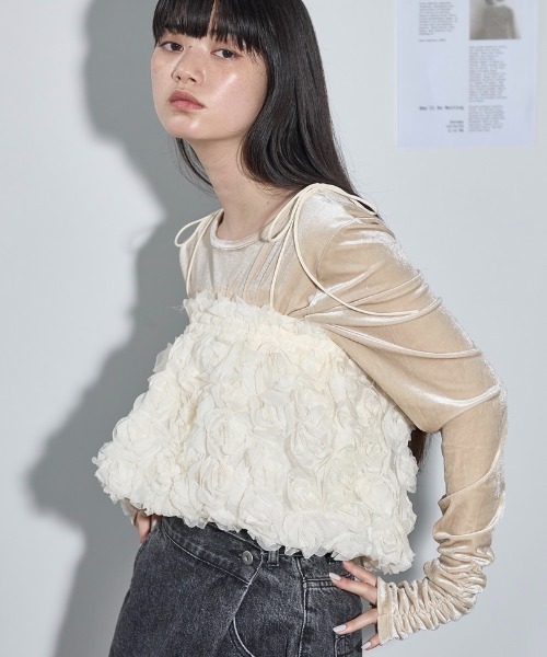SALE✩.*˚Chesty フラワーモチーフ ビジュー付き チュールワンピース SALE✩.*˚Chesty フラワーモチーフ ビジュー付き チュールワンピース