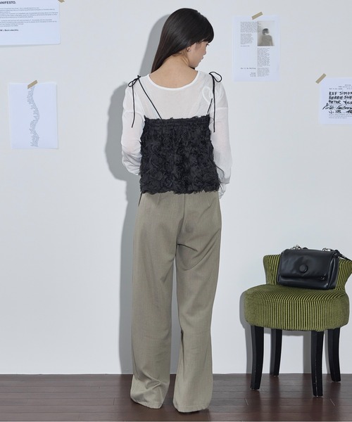 セール】フラワーモチーフチュールキャミビスチェ（ベスト
