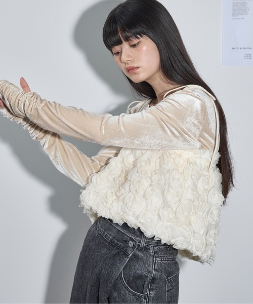 セール】フラワーモチーフチュールキャミビスチェ（ベスト）｜THE YOn