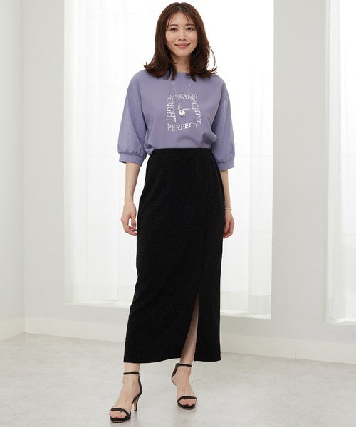 BELLUNA PLUS(ベルーナ)の「異素材使いロゴデザインプルオーバー(Tシャツ/カットソー・レディース・ブルーグレー/カーキ/オフホワイト/チャコール・MEDIUM/LARGE/X-LARGE)」の10枚目の写真