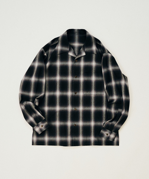 417 EDIFICE(フォーワンセブンエディフィス)の「OMBRE CHECK / オープンカラーシャツ(シャツ/ブラウス・メンズ・ブラック/ブラウン・MEDIUM/LARGE)」の3枚目の写真