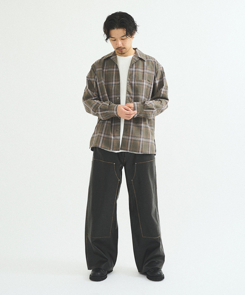 417 EDIFICE(フォーワンセブンエディフィス)の「OMBRE CHECK / オープンカラーシャツ(シャツ/ブラウス・メンズ・ブラック/ブラウン・MEDIUM/LARGE)」の6枚目の写真